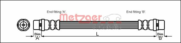METZGER 4112829 fékcső AUDI SEAT