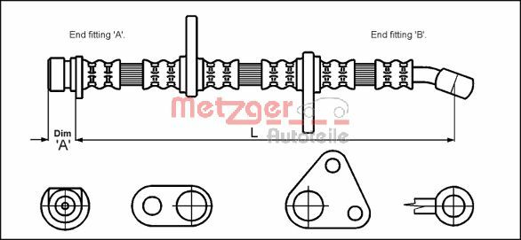 METZGER 4113500 Bremsschlauch