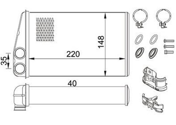 MAGNETI MARELLI 359000391970 Εναλλάκτης θερμότητας, θέρμανση εσωτερικού χώρου for RENAULT