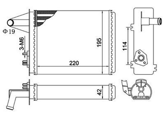 MAGNETI MARELLI 359000392130 Εναλλάκτης θερμότητας, θέρμανση εσωτερικού χώρου for FIAT