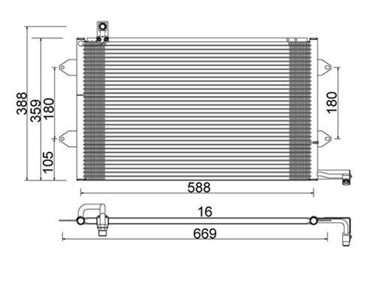 MAGNETI MARELLI 359003221650 Συμπυκνωτής, σύστ. κλιματισμού for VW