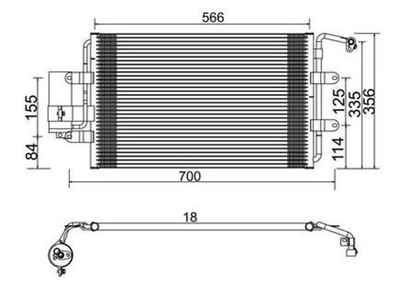 MAGNETI MARELLI 359003221680 Συμπυκνωτής, σύστ. κλιματισμού for VW
