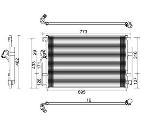MAGNETI MARELLI 359003221740 Συμπυκνωτής, σύστ. κλιματισμού for MERCEDES-BENZ VW