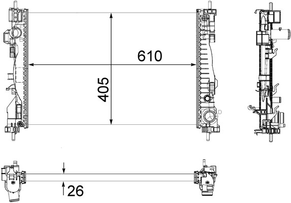 MAGNETI MARELLI 350213129700 Radiatore, Raffreddamento motore-Radiatore, Raffreddamento motore-Ricambi Euro