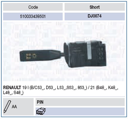 MAGNETI MARELLI 510033438501 Leva devio guida