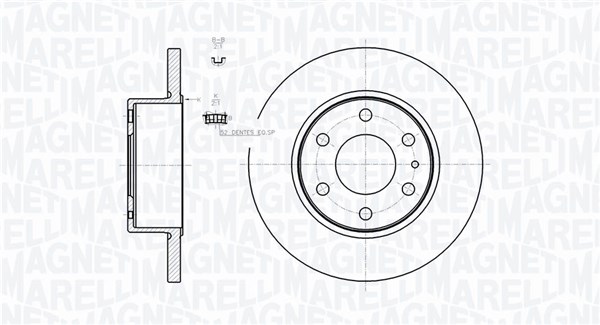 MAGNETI MARELLI 361302040728 Brzdový kotúč