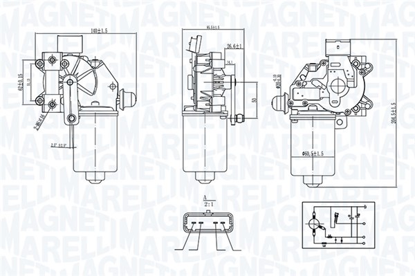 MAGNETI MARELLI 064377400010 Motor stieračov