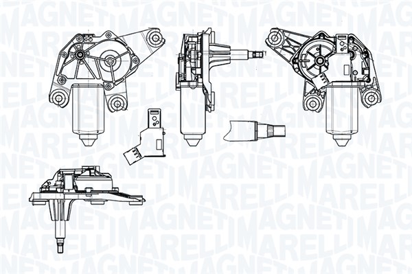 MAGNETI MARELLI 064073500010 Vindrutetorkarmotor