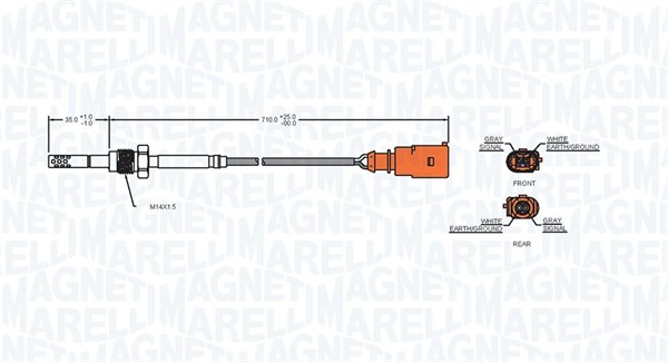 MAGNETI MARELLI 172000033010 Sensore, Temperatura gas scarico