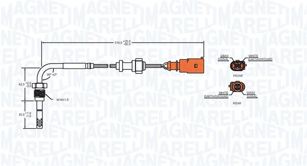 MAGNETI MARELLI 172000039010 Sensore, Temperatura gas scarico