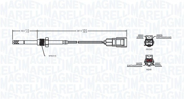 MAGNETI MARELLI 172000067010 Sensore, Temperatura gas scarico