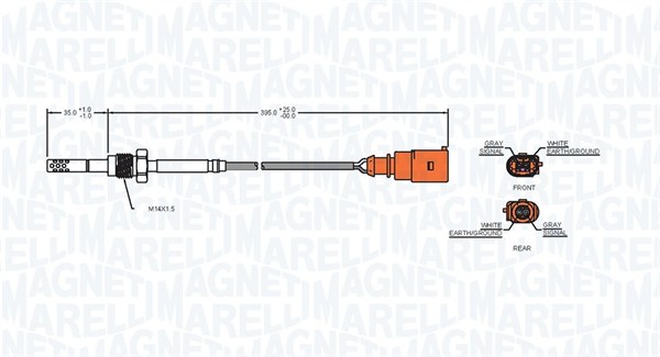 MAGNETI MARELLI 172000083010 Sensore, Temperatura gas scarico