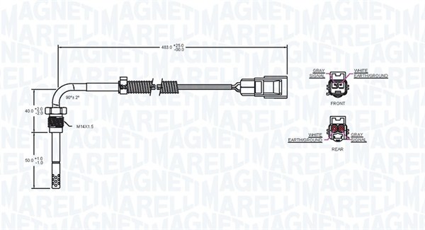 MAGNETI MARELLI 172000089010 Sensore, Temperatura gas scarico