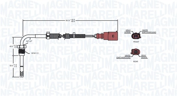 MAGNETI MARELLI 172000105010 Sensore, Temperatura gas scarico