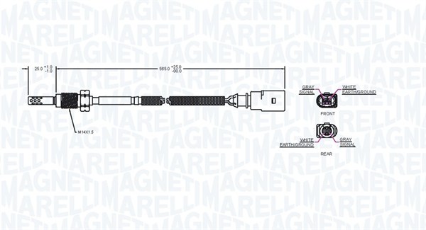 MAGNETI MARELLI 172000123010 Sensore, Temperatura gas scarico