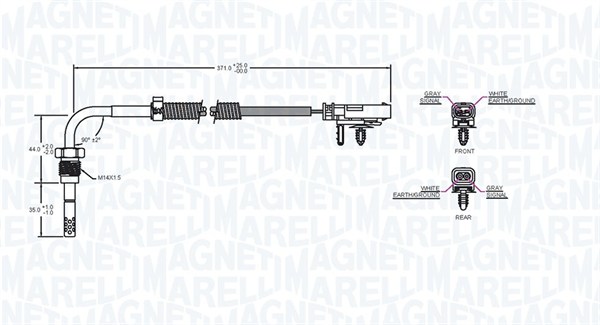 MAGNETI MARELLI 172000141010 Sensore, Temperatura gas scarico