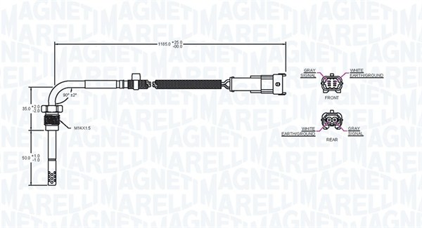 MAGNETI MARELLI 172000145010 Sensore, Temperatura gas scarico