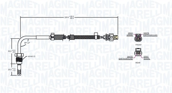 MAGNETI MARELLI 172000151010 Sensore, Temperatura gas scarico