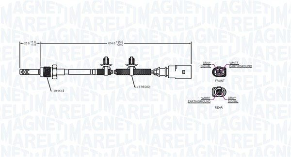 MAGNETI MARELLI 172000161010 Sensore, Temperatura gas scarico