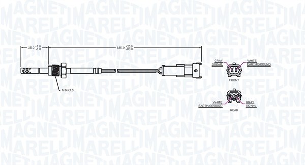 MAGNETI MARELLI 172000177010 Sensore, Temperatura gas scarico