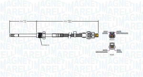 MAGNETI MARELLI 172000185010 Sensore, Temperatura gas scarico