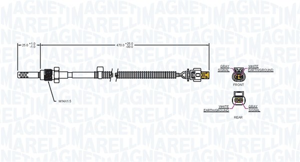 MAGNETI MARELLI 172000199010 Sensore, Temperatura gas scarico