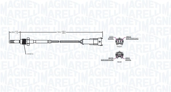 MAGNETI MARELLI 172000219010 Sensore, Temperatura gas scarico