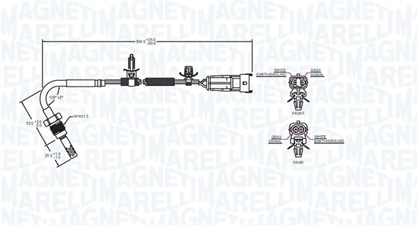 MAGNETI MARELLI 172000221010 Sensore, Temperatura gas scarico