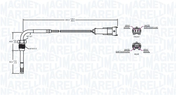 MAGNETI MARELLI 172000235010 Sensore, Temperatura gas scarico