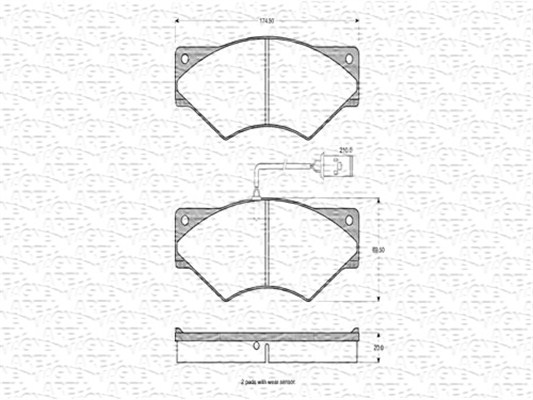 MAGNETI MARELLI 430216170277 Kit pastiglie freno, Freno a disco