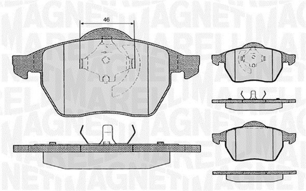 MAGNETI MARELLI 363916060146 Kit pastiglie freno, Freno a disco