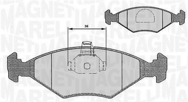 MAGNETI MARELLI 363916060235 Kit pastiglie freno, Freno a disco