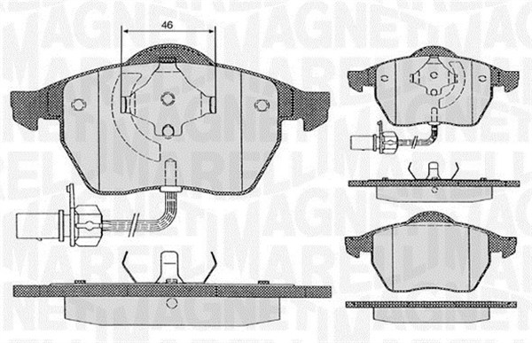 MAGNETI MARELLI 363916060261 Kit pastiglie freno, Freno a disco