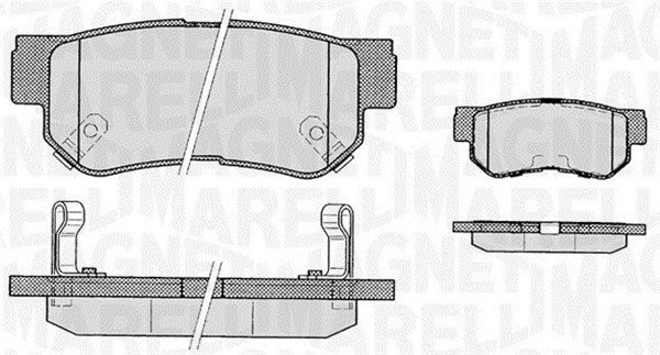 MAGNETI MARELLI 363916060278 Kit pastiglie freno, Freno a disco