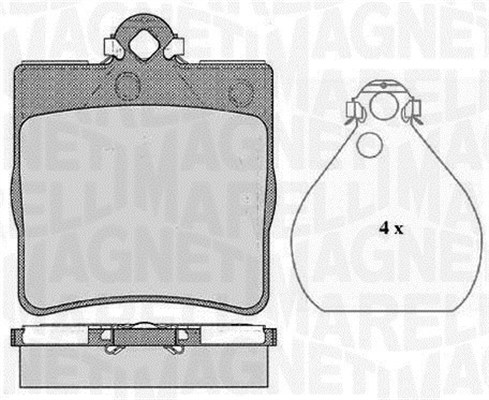 MAGNETI MARELLI 363916060311 Kit pastiglie freno, Freno a disco