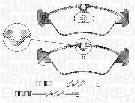 MAGNETI MARELLI 363916060323 Kit pastiglie freno, Freno a disco