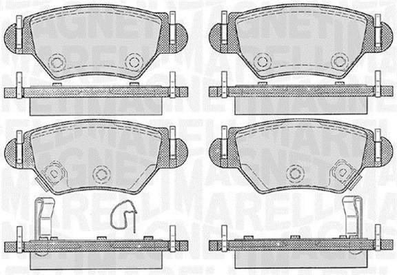 MAGNETI MARELLI 363916060357 Kit pastiglie freno, Freno a disco