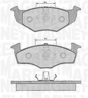 MAGNETI MARELLI 363916060388 Kit pastiglie freno, Freno a disco