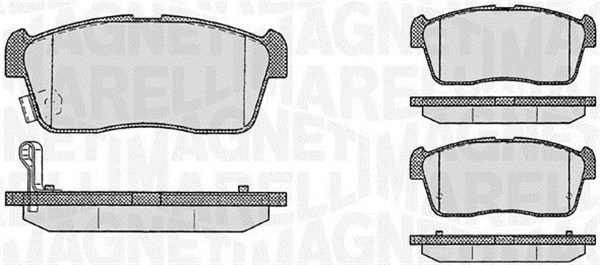 MAGNETI MARELLI 363916060470 Kit pastiglie freno, Freno a disco