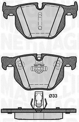 MAGNETI MARELLI 363916060487 Kit pastiglie freno, Freno a disco