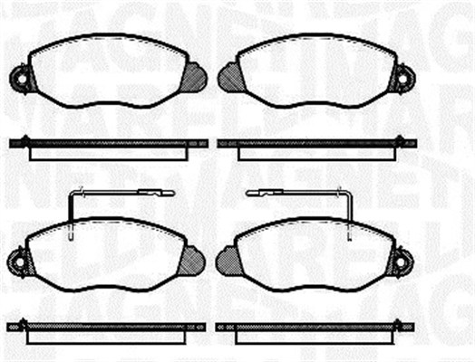 MAGNETI MARELLI 363916060557 Kit pastiglie freno, Freno a disco