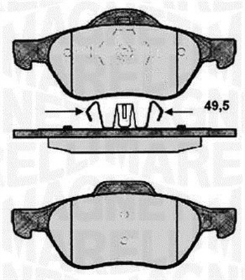 MAGNETI MARELLI 363916060572 Kit pastiglie freno, Freno a disco