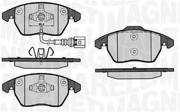 MAGNETI MARELLI 363916060657 Kit pastiglie freno, Freno a disco