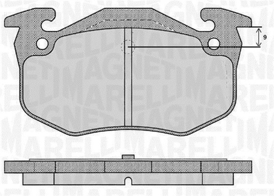 MAGNETI MARELLI 363916060790 Kit pastiglie freno, Freno a disco