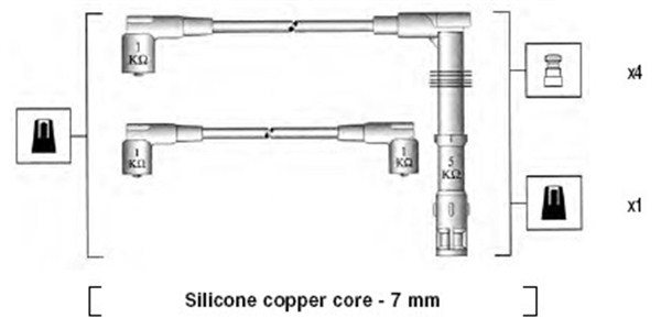 MAGNETI MARELLI 941055120536 Kit cavi accensione