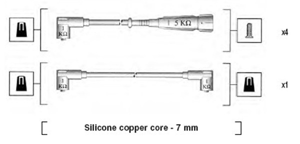 MAGNETI MARELLI 941175100752 Kit cavi accensione