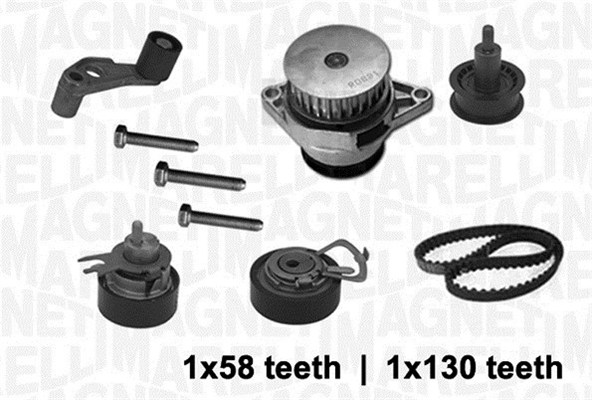 MAGNETI MARELLI 341403680002 Pompa acqua + Kit cinghie dentate