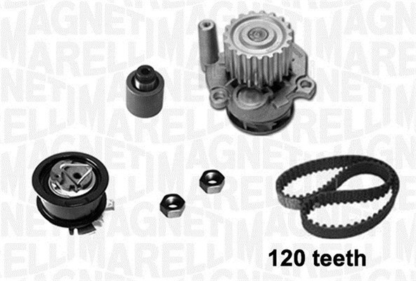 MAGNETI MARELLI 341404790001 Pompa acqua + Kit cinghie dentate-Pompa acqua + Kit cinghie dentate-Ricambi Euro