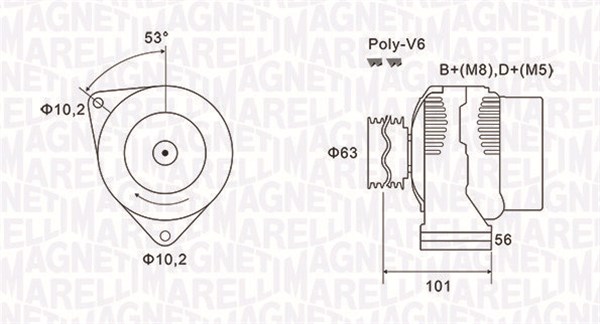 MAGNETI MARELLI 063731152010 Alternatore-Alternatore-Ricambi Euro