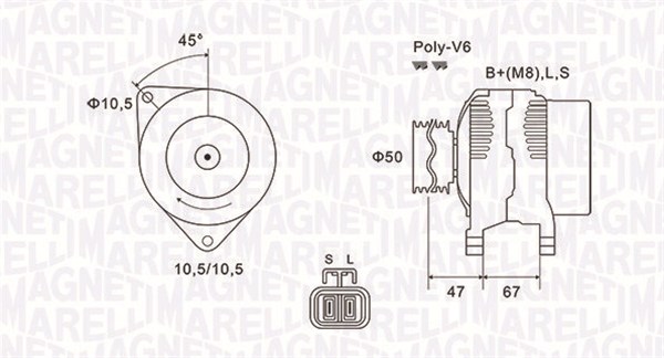 MAGNETI MARELLI 063731790010 Alternatore-Alternatore-Ricambi Euro